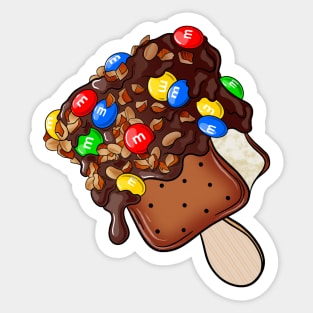 Chocolate Dipped Ice Cream Sandwich with Candies and Nuts Sticker